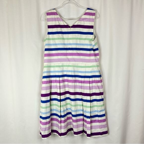Talbots RSVP Striped A-Line Pleated Sleeveless Dress Womens Plus Size 16 - Picture 6 of 7